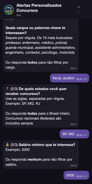 Assistente de filtros do bot